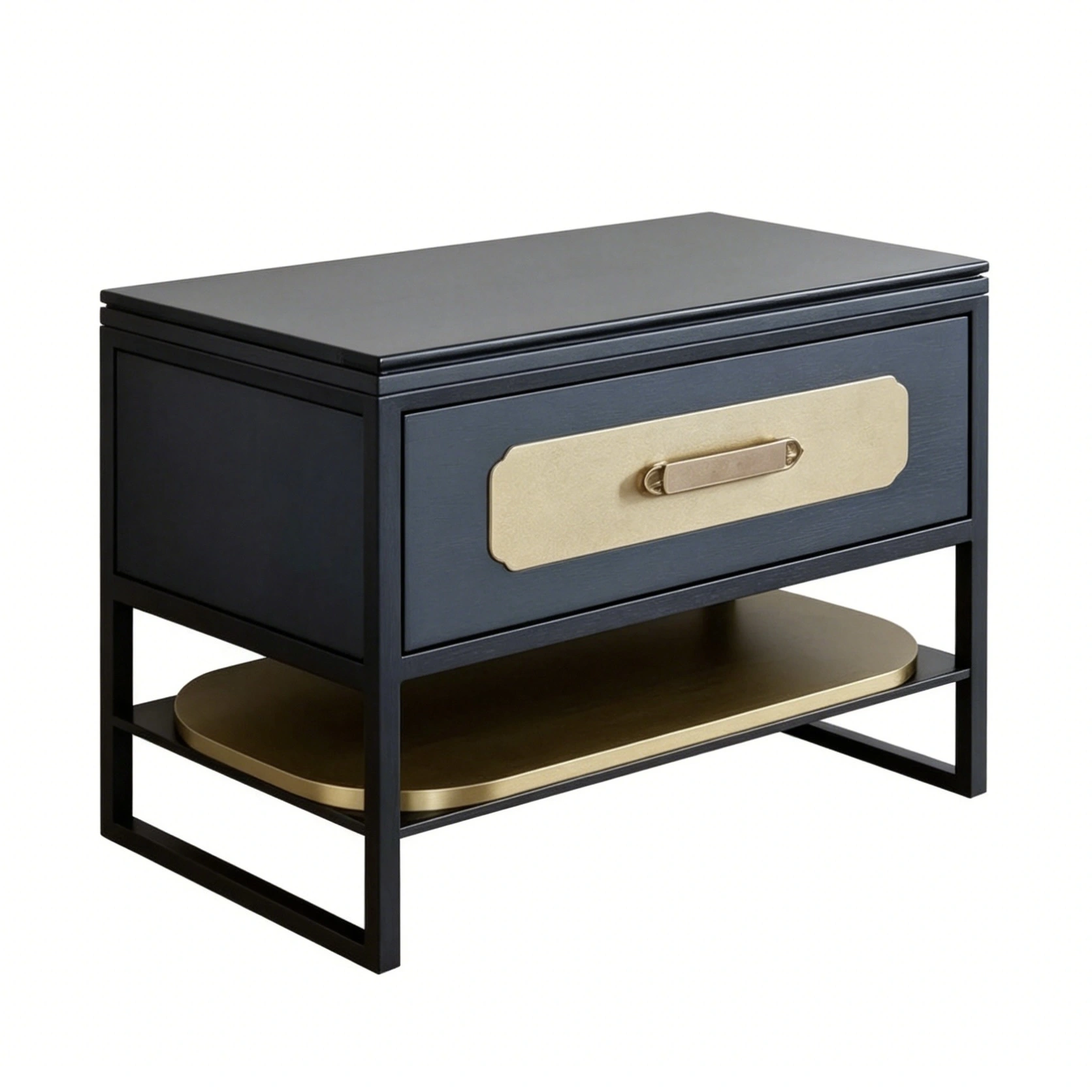 Hotel Bedside Table - 1-Drawer Nightstand with Open Shelf | Modern Guest Room Storage Furniture A-1024 1