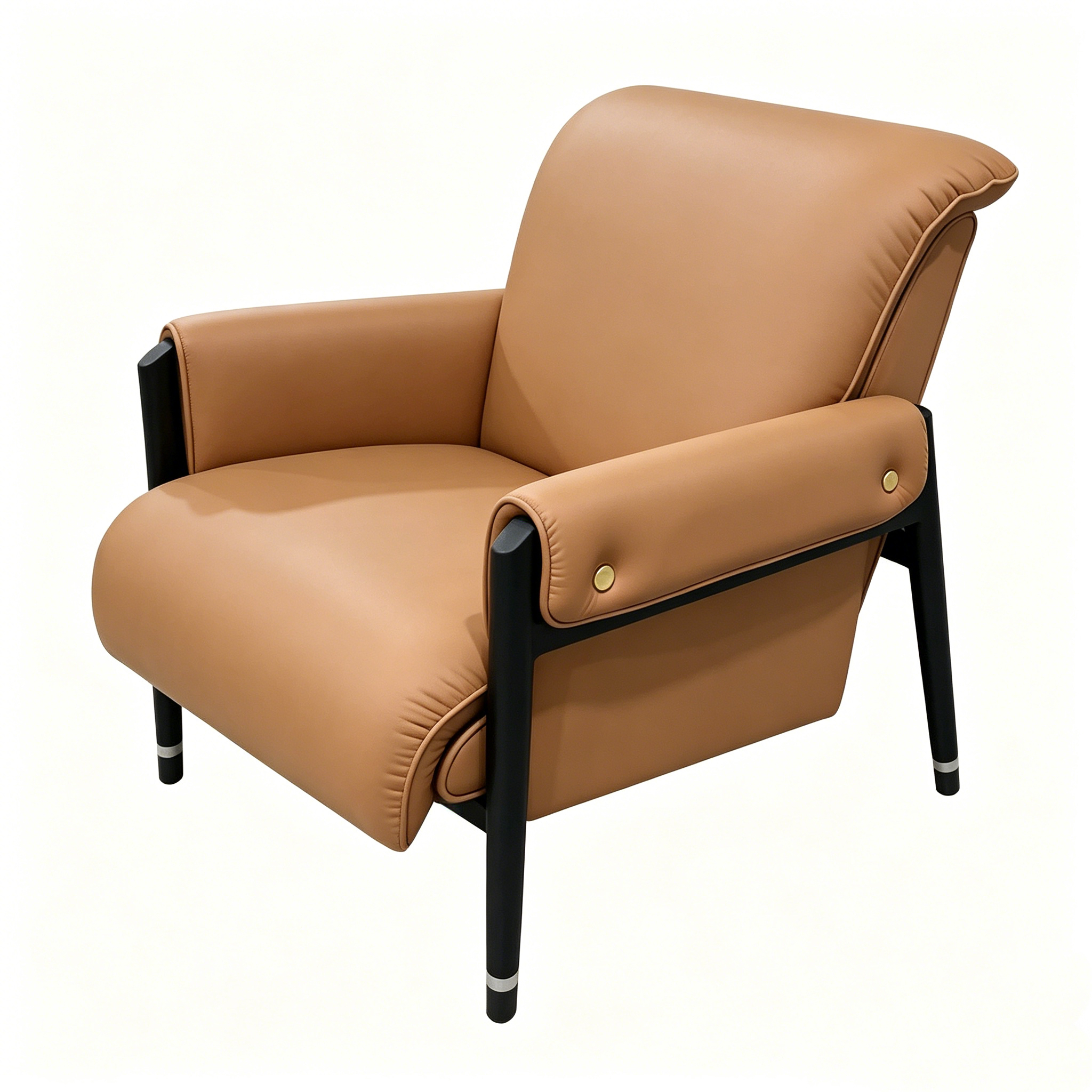 Hotel Lounge Chair - Faux Leather Upholstered with Wood Frame | Modern Lobby & Guest Room Seating L-1023 1