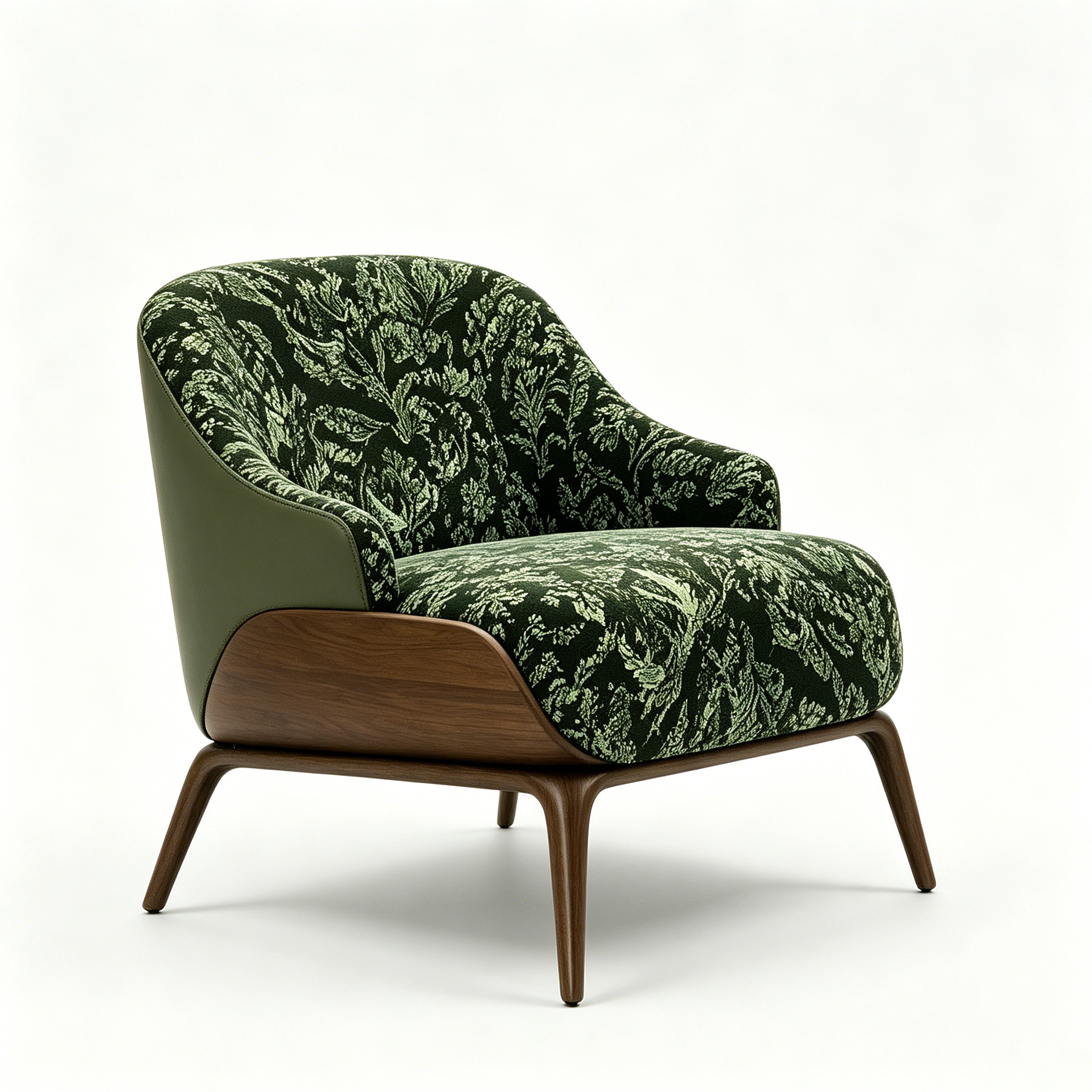 Hotel Lounge Chair - Patterned Fabric Upholstered with Solid Wood Frame | Modern Lobby Seating L-1024 1