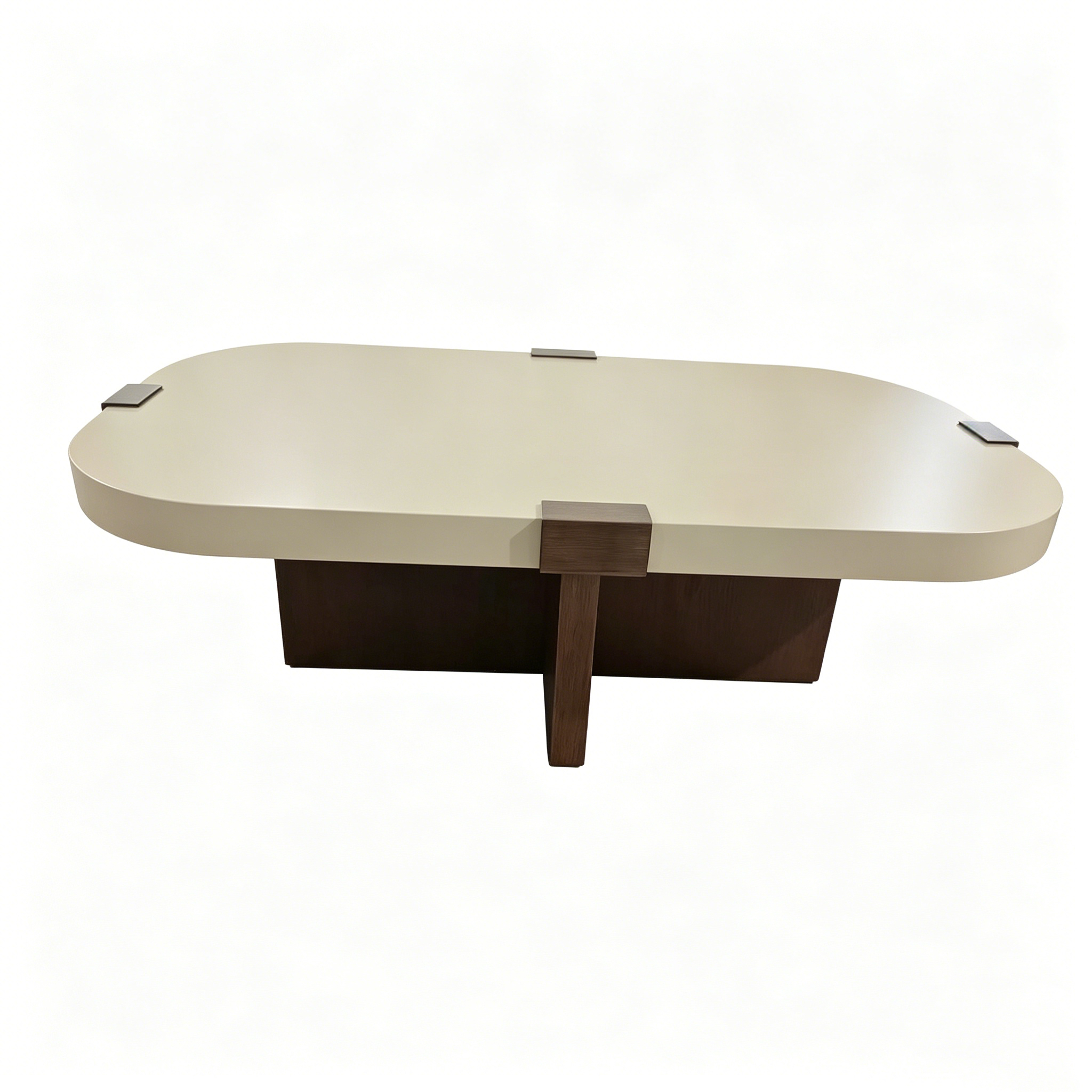 Hotel Coffee Table - Cream Top with Solid Wood Base | Modern Lobby & Lounge Furniture C-1024 1