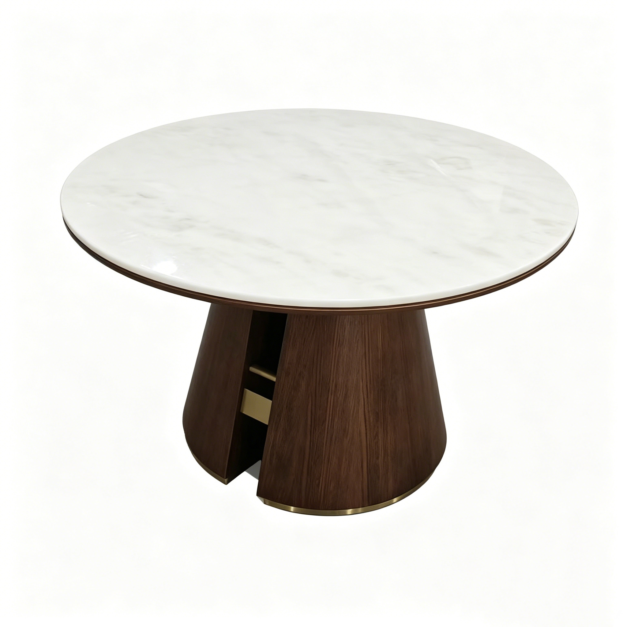 Hotel Round Dining Table - Marble Top with Solid Wood Base | Modern Restaurant & Lobby Furniture T-1023 1