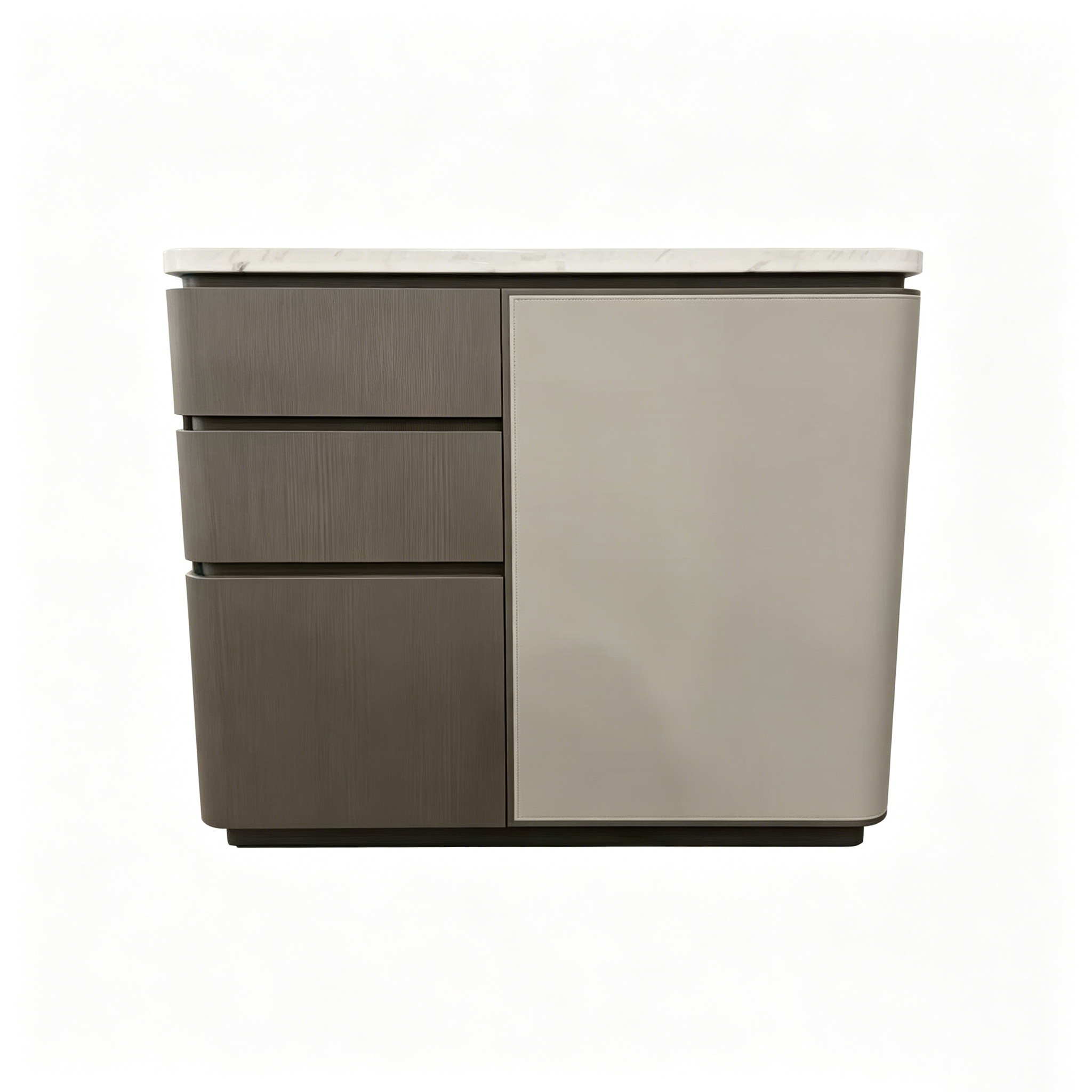 Hotel Minibar Cabinet - Marble Top with Wood Frame | Modern Guest Room Storage Furniture M-1022 1