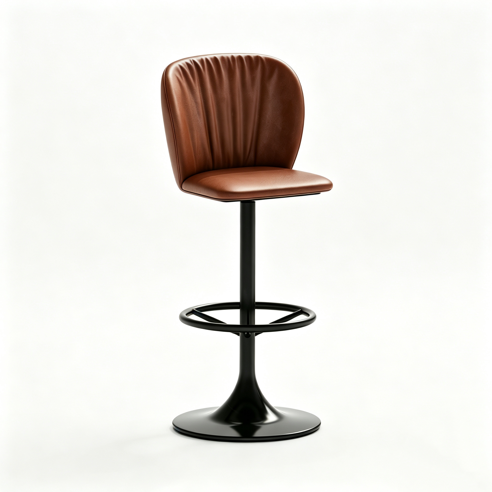 Hotel Swivel Bar Stool - Faux Leather Upholstered with Metal Base | Modern Bar & Lounge Seating E-1024 1