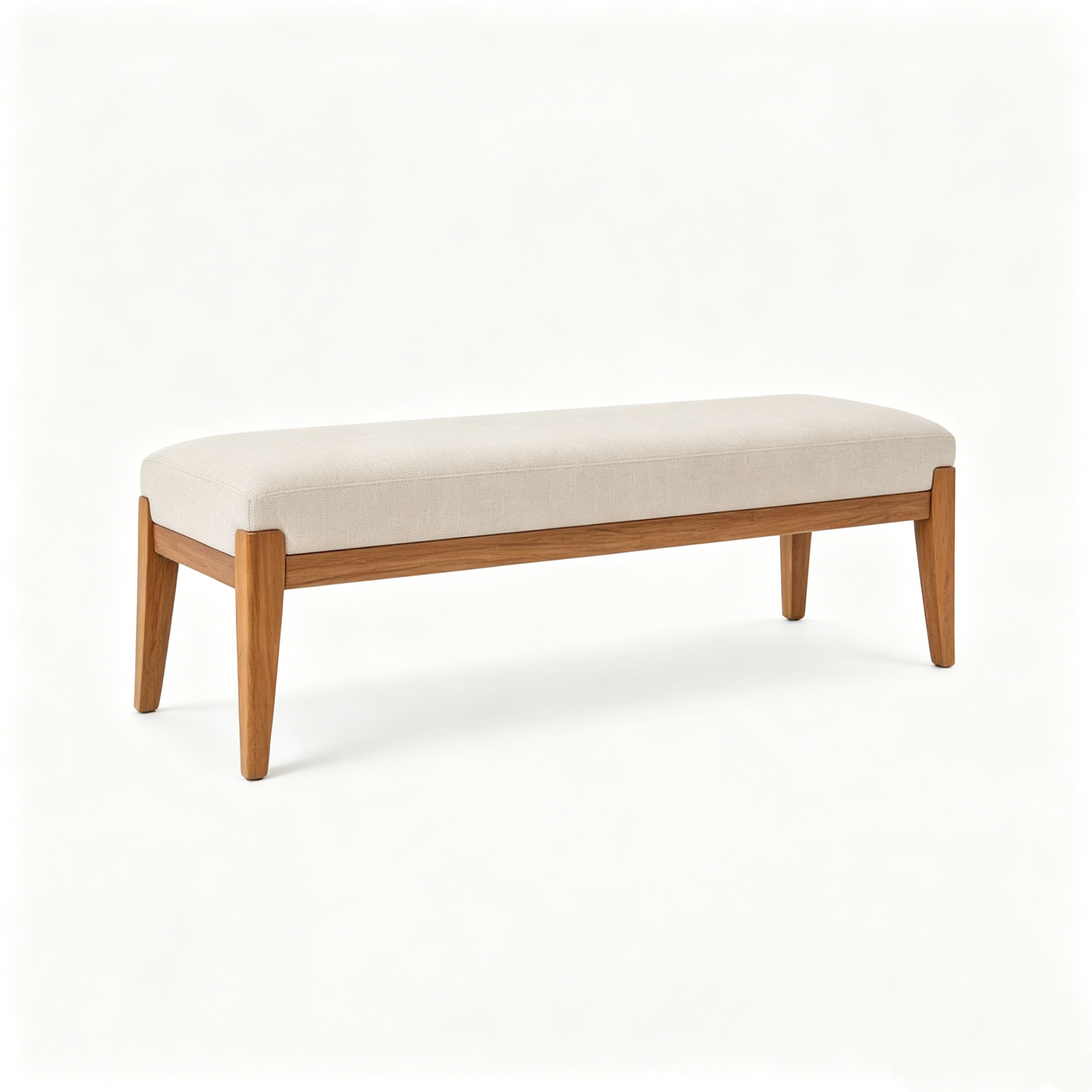 Hotel Bed-end Bench - Fabric Upholstered with Solid Wood Legs | Modern Guest Room Bench F-1023 1