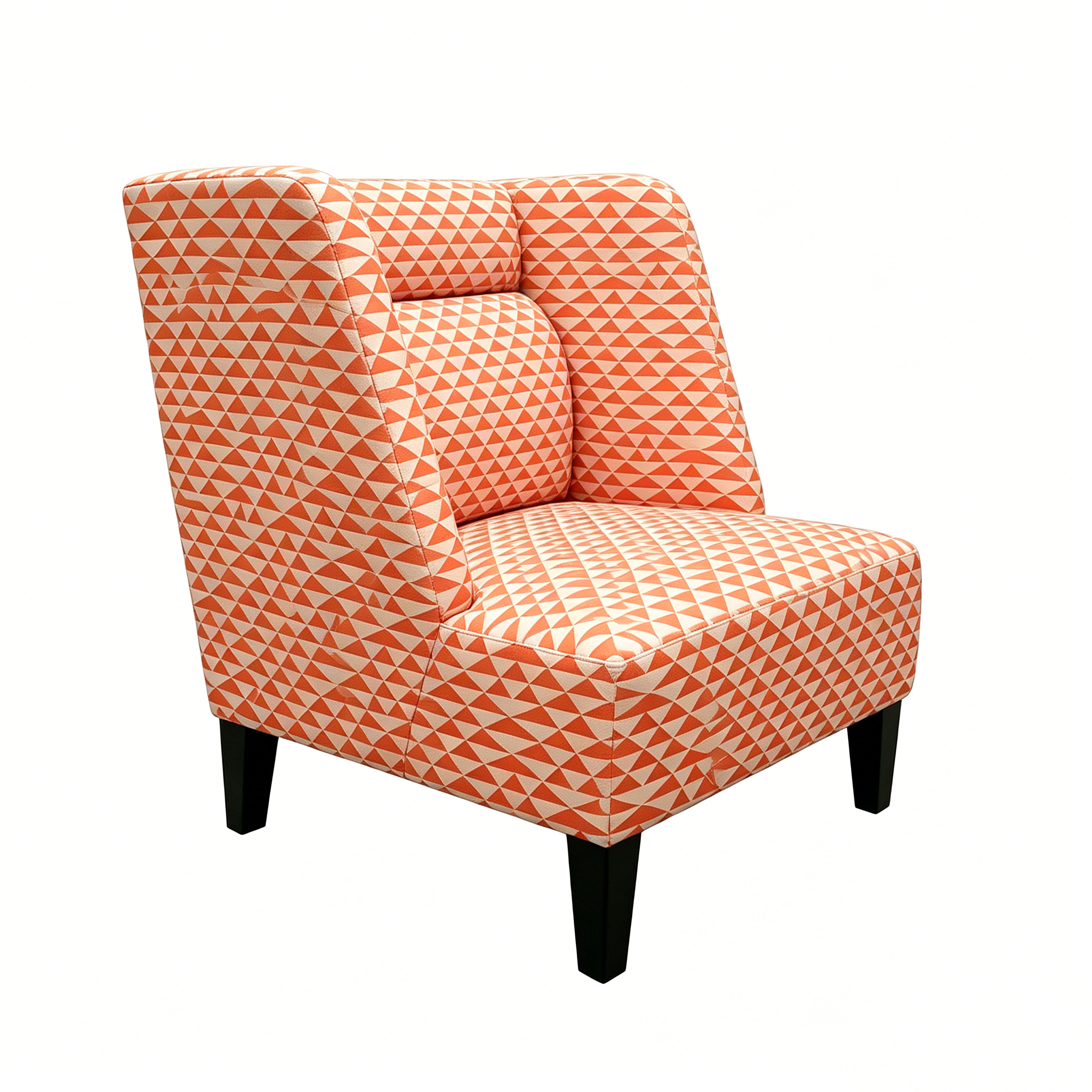 Hotel Accent Chair - Geometric Pattern Fabric with Wood Legs | Modern Lobby & Guest Room Seating O-1022 1