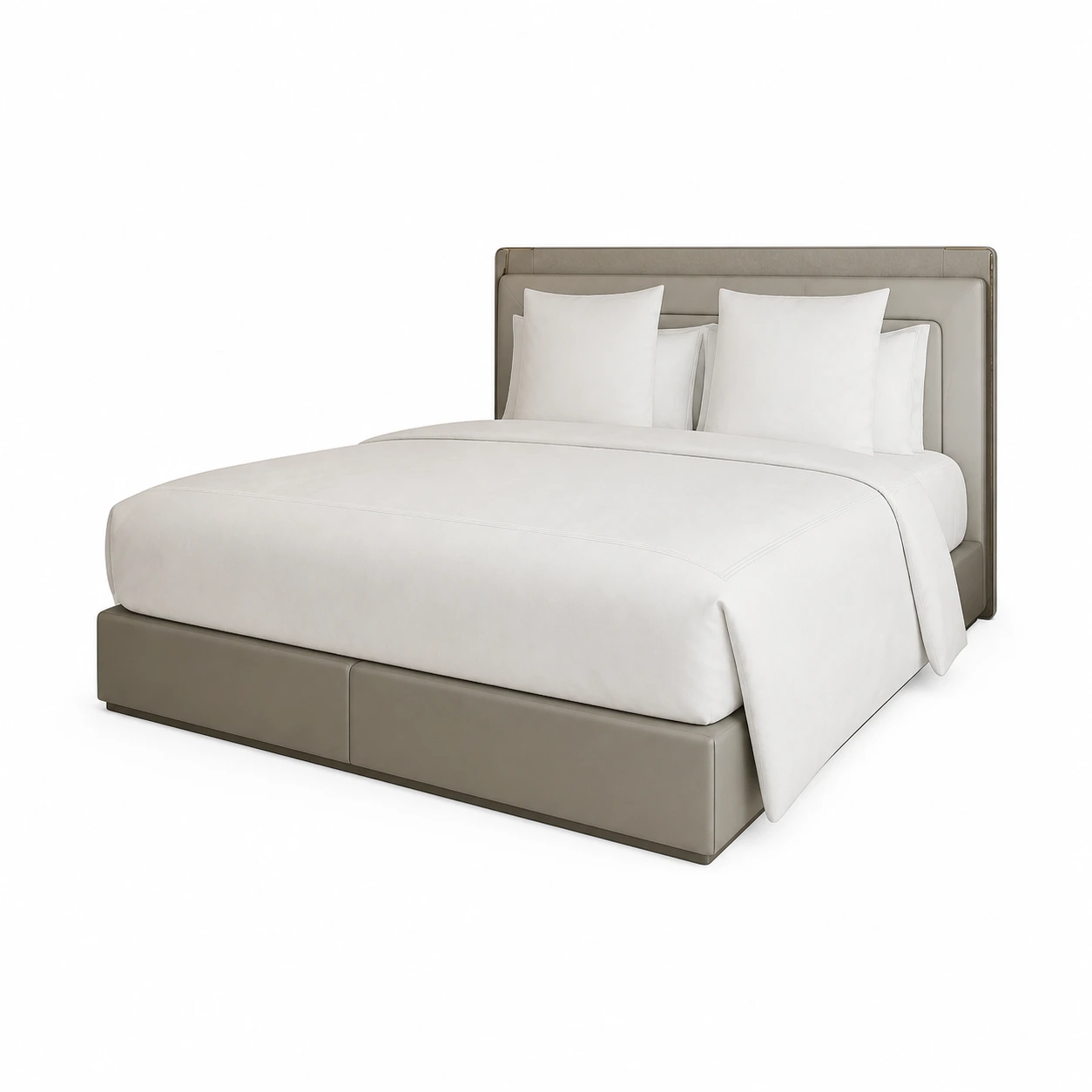 Hotel Upholstered Bed - Faux Leather Frame with Padded Headboard | Modern Guest Room Furniture B-1027 1