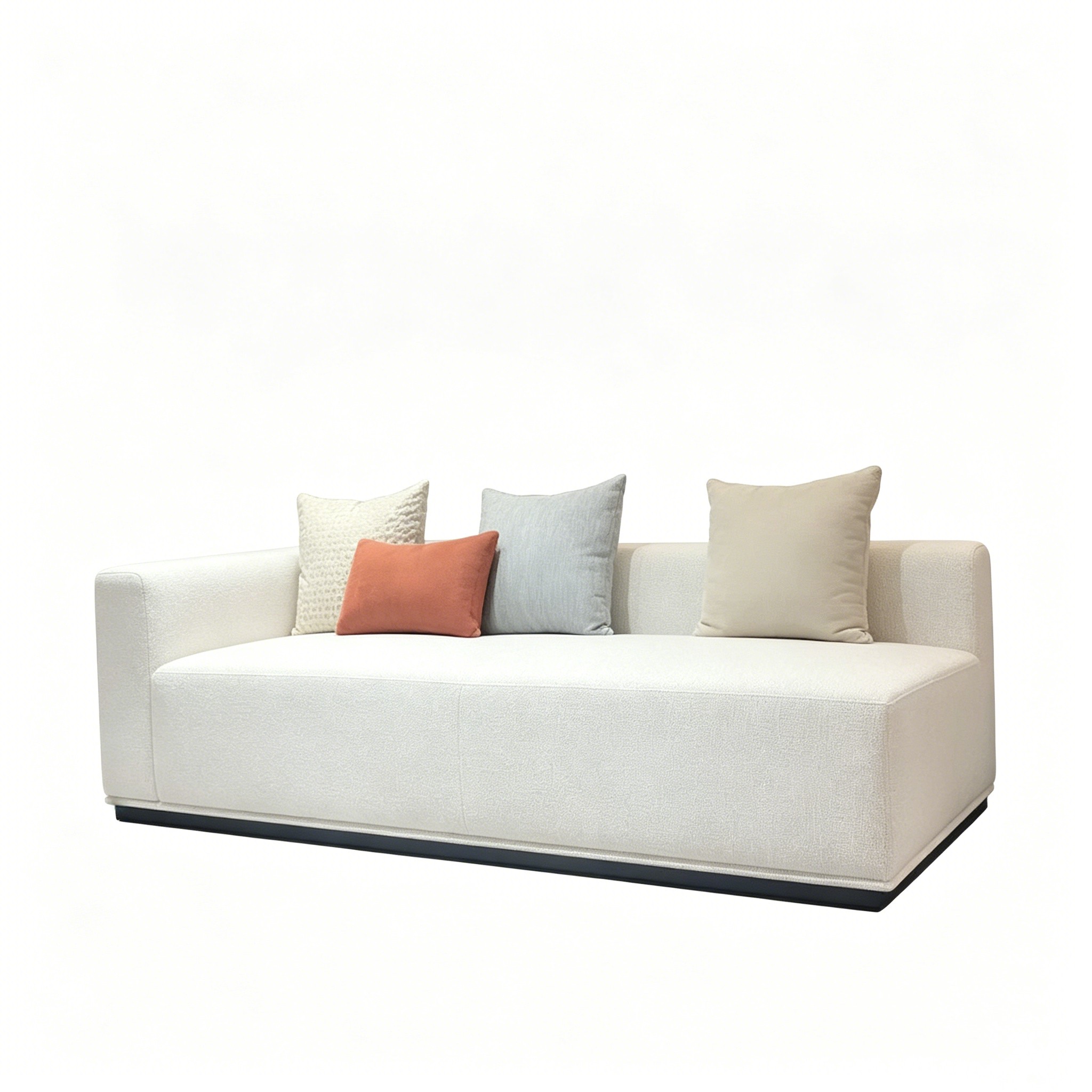 Hotel 3-Seater Sofa - Textured Fabric with Dark Base | Modern Lobby & Guest Lounge Seating S-1025 1