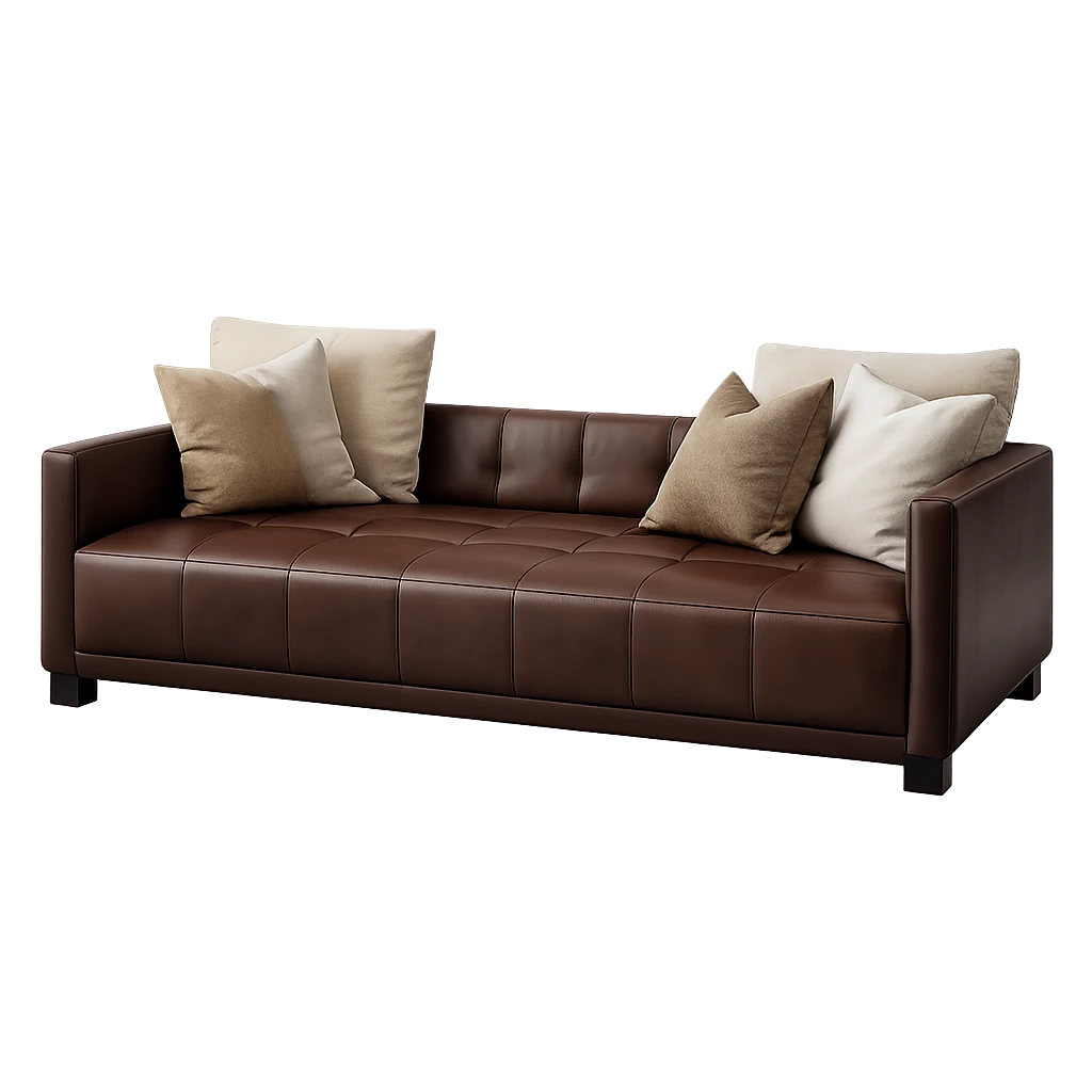 Hotel Leather Sofa - Tufted Upholstery with Wood Legs | Modern Lobby & Guest Lounge Seating S-1027 1