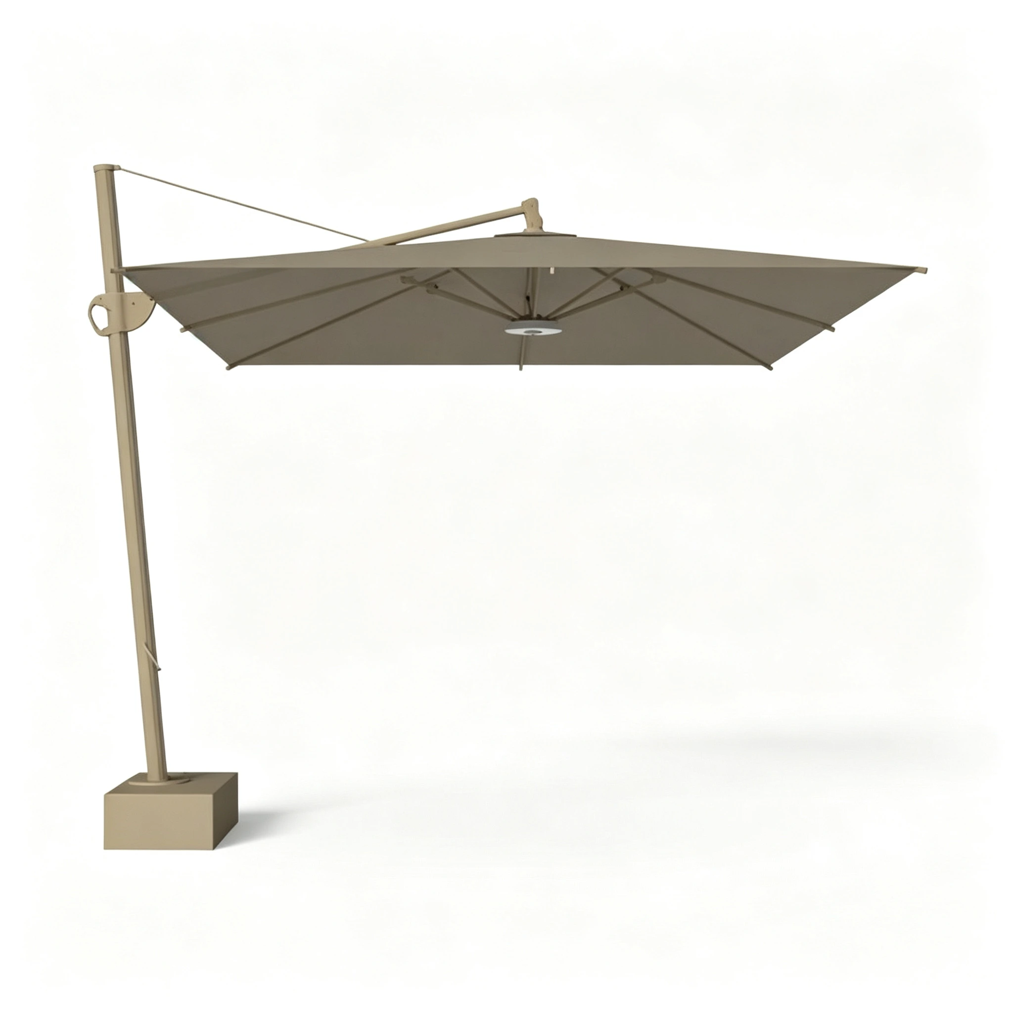 Hotel Side Pole Offset Sun Umbrella｜ UV Resistant Shade for Terrace Dining Zones R-1005 1