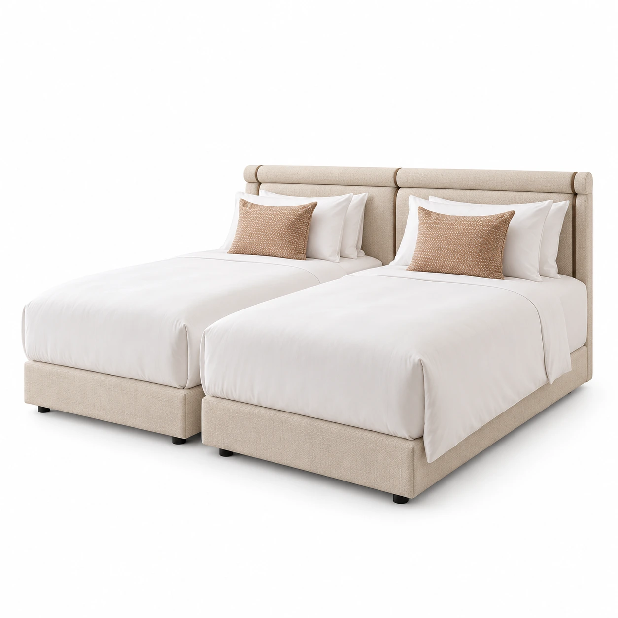 Hotel Upholstered Twin Bed Set for Resort Guest Room Projects B-1037 1