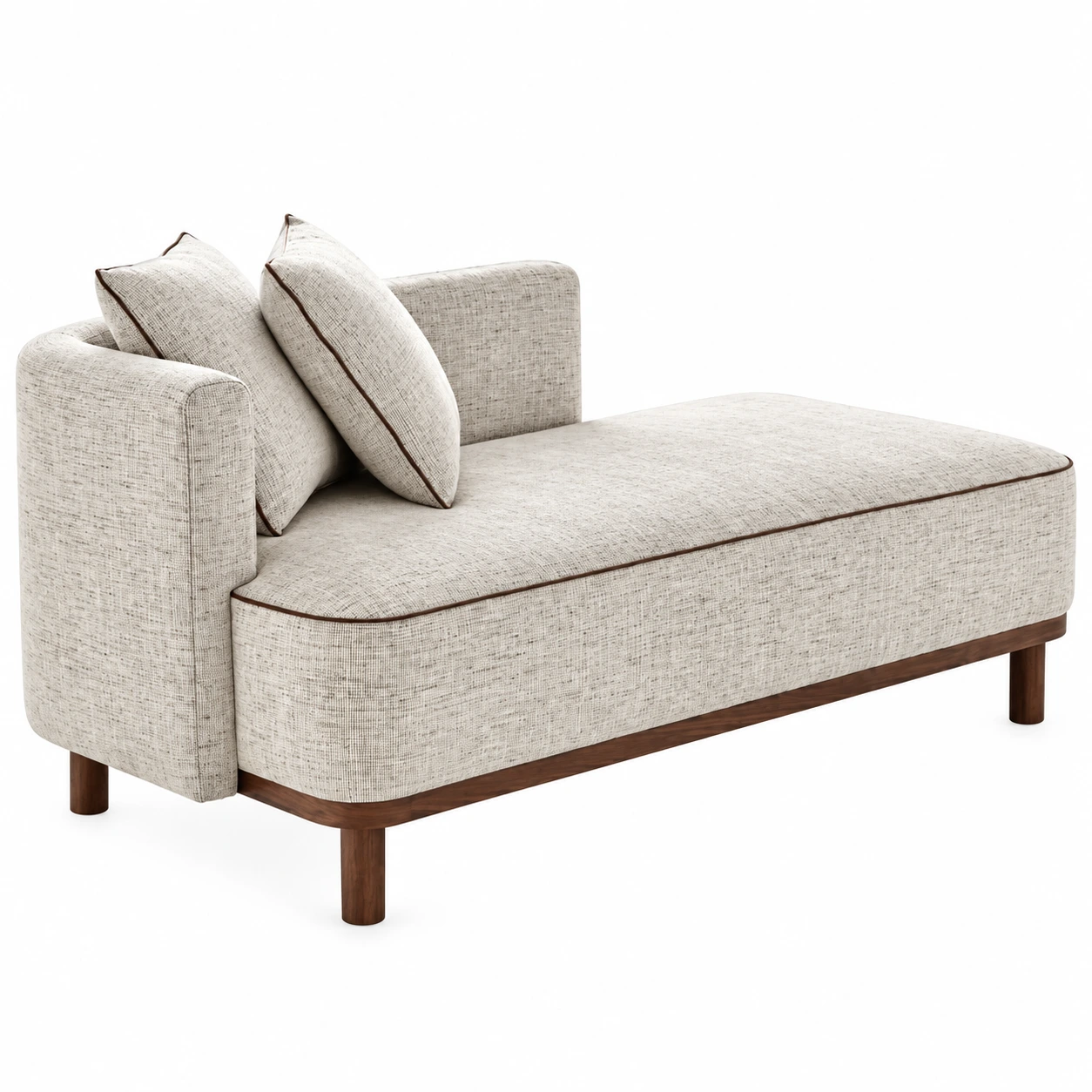 Hotel Chaise Lounge Sofa｜ Upholstered Fabric Daybed with Solid Wood Legs for Guest Room S-1038 1