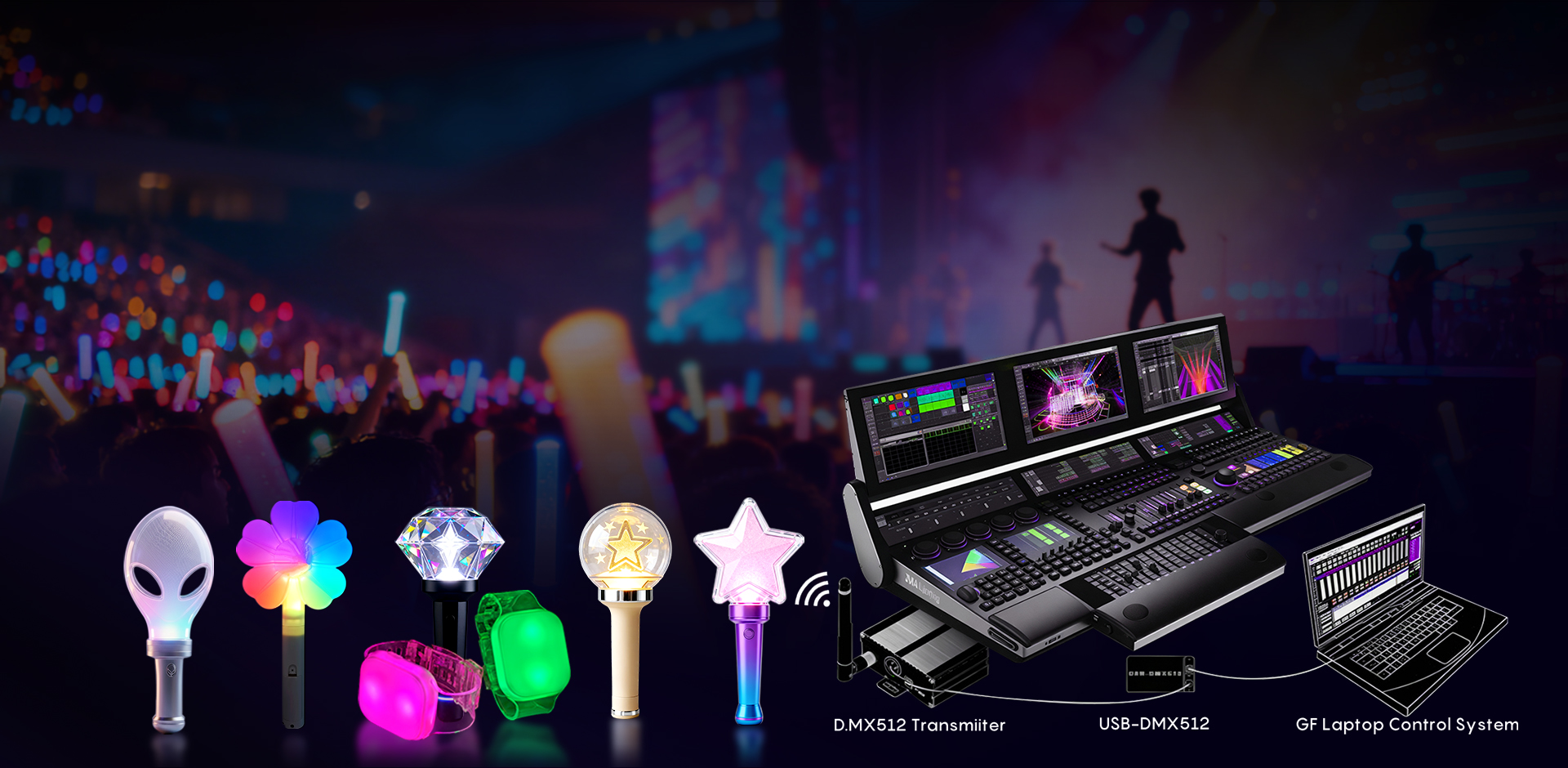 Custom LED Light Sticks & Wristbands for Concerts, Festivals & Large-Scale Events