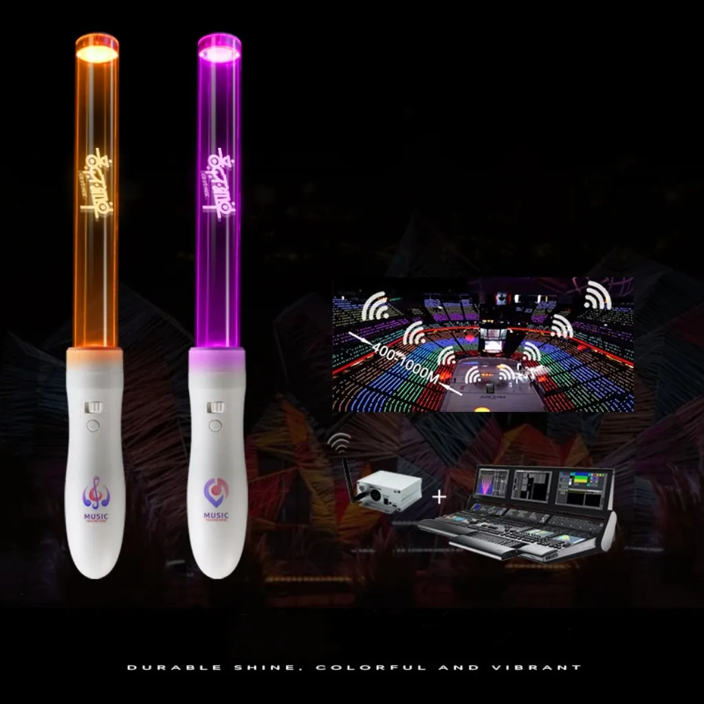 Custom branded remote control LED light stick with DMX 512 transmitter console for stadium concert events