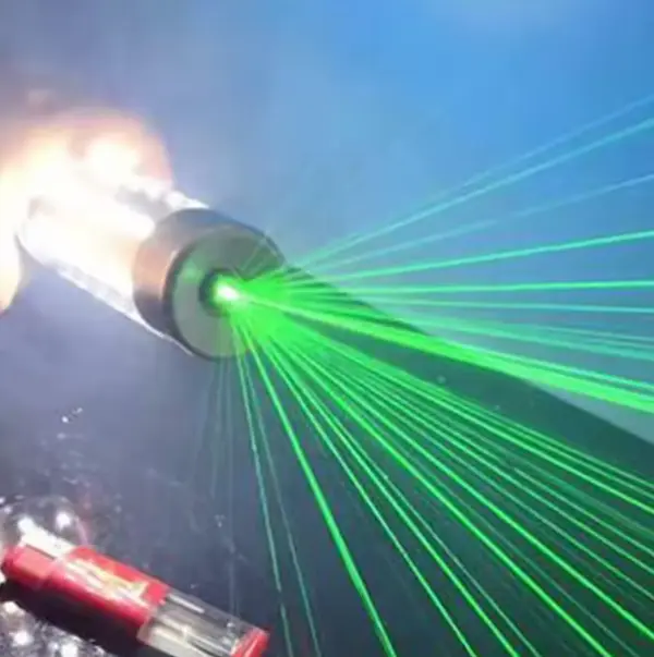 VIP bottle service sparkler with red laser beams, aluminum body, button control