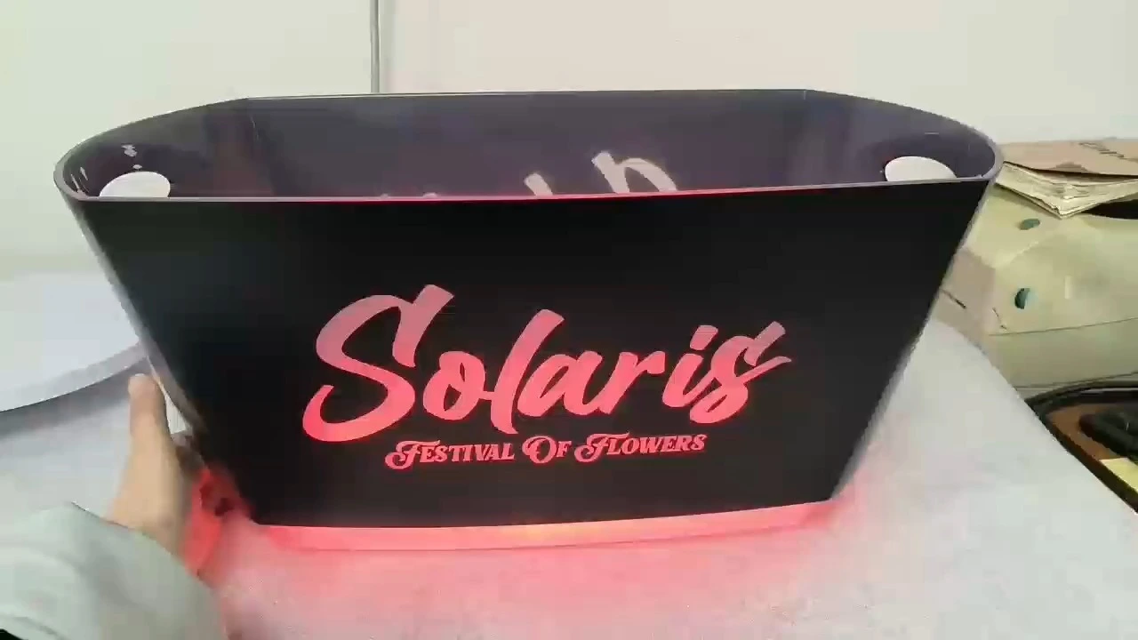 LED ice bucket with logo printing for nightclub