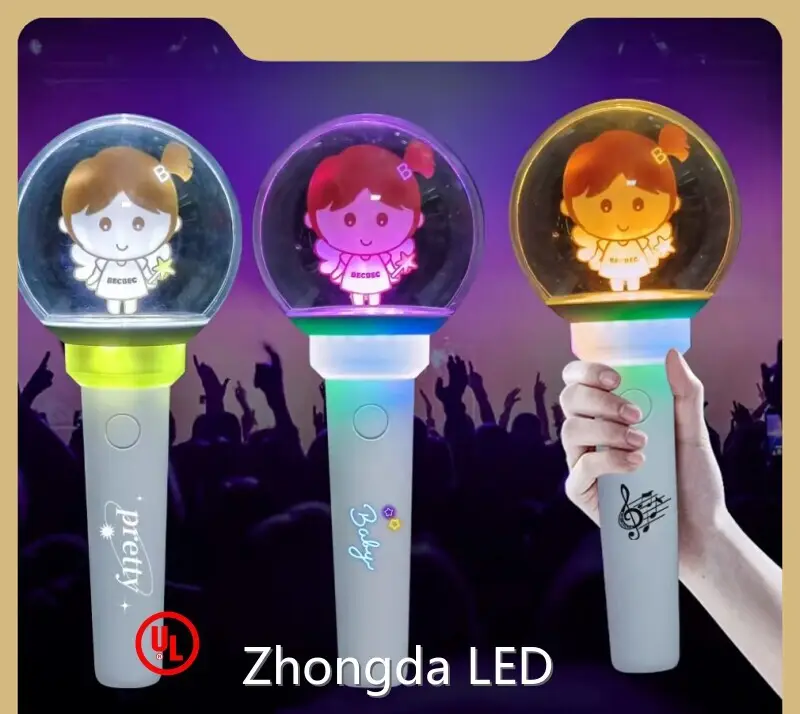 Custom Character Kpop Light Sticks with High-Transparency Dome Shell