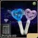 Handheld heart-shaped Kpop light stick demonstrating 15 selectable LED colors via manual button control.