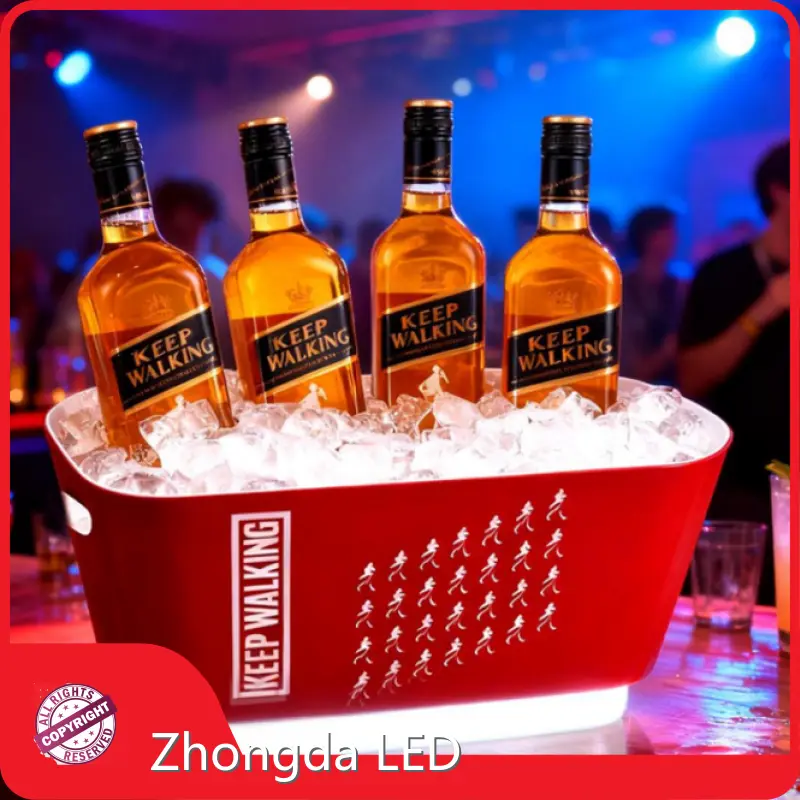 LED ice bucket with logo printing for nightclub