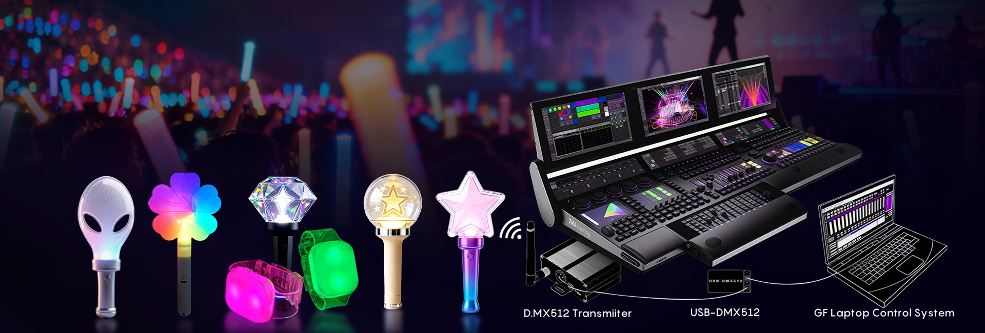 同期型ライブイベント用カスタムライトスティック＆LEDリストバンド