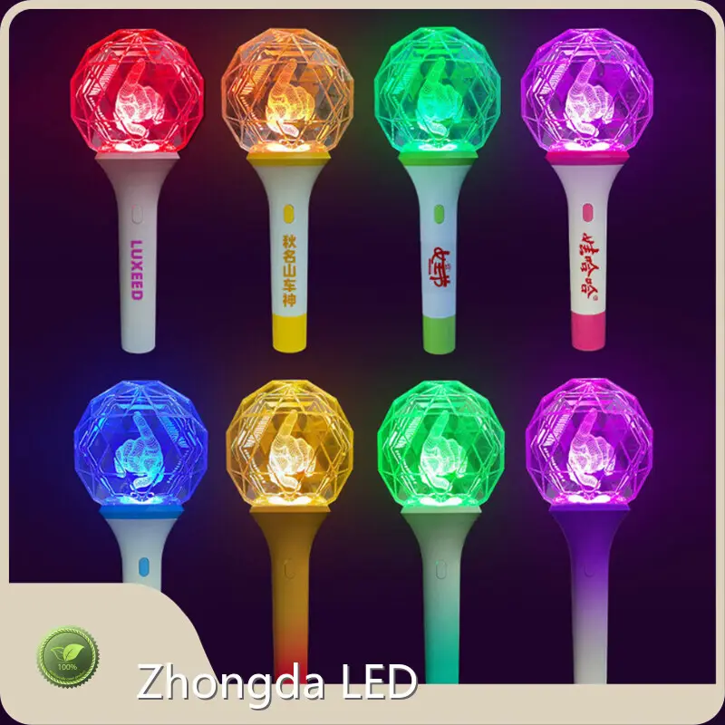 Demo of custom K-pop light sticks color changing with stadium cues