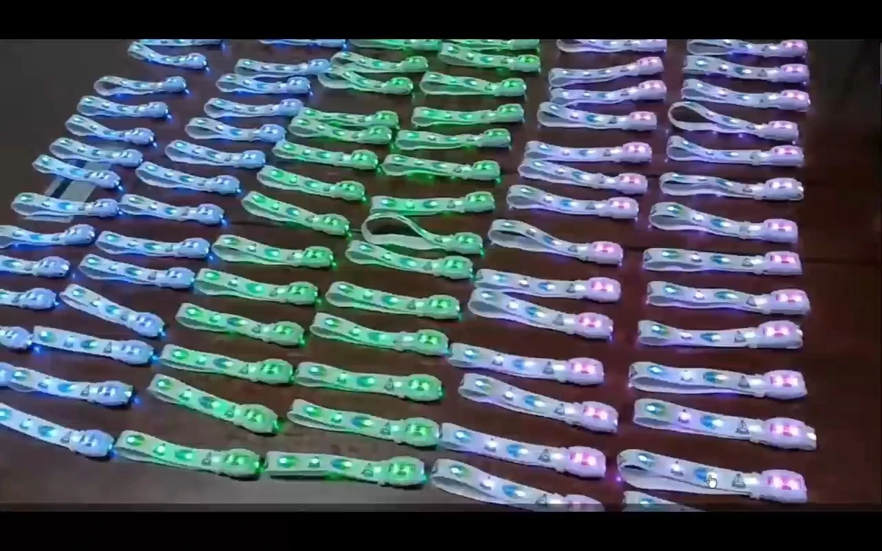 Custom event Brand 10 LEDs LED ribbon wristbands 