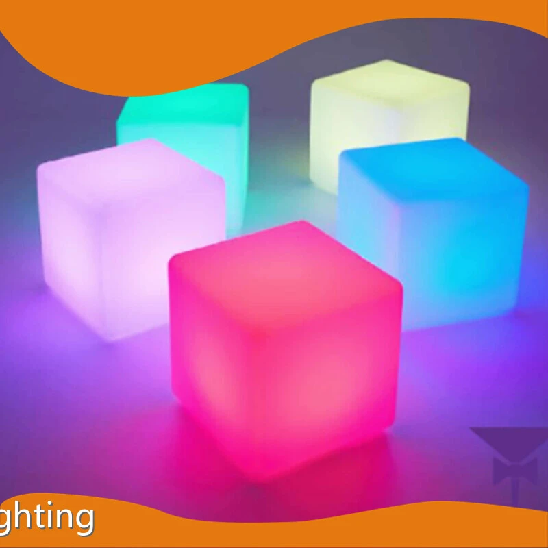 20cm LED Outdoor Cube Light with 16 RGB Color Changing Modes, Remote Control-1769740345370164 1