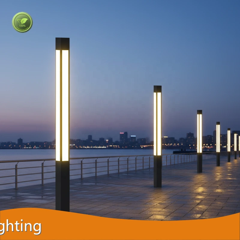 Square Solar  LED Outdoor Garden Lamp Waterproof Metal Acrylic Courtyard Pole Light 1