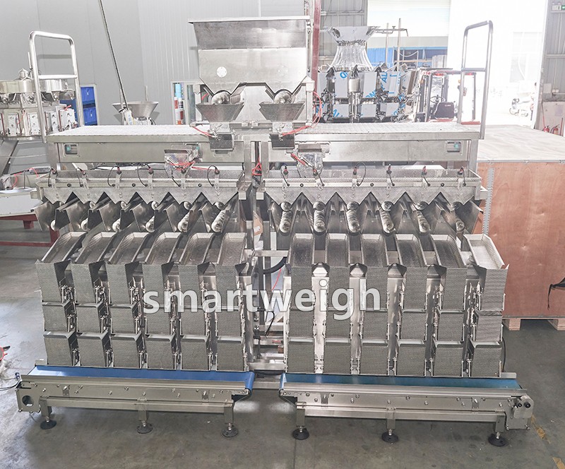 Multifunction sticky  saucing meat packaging machine multihead linear combination weigher pickle packing machine 3