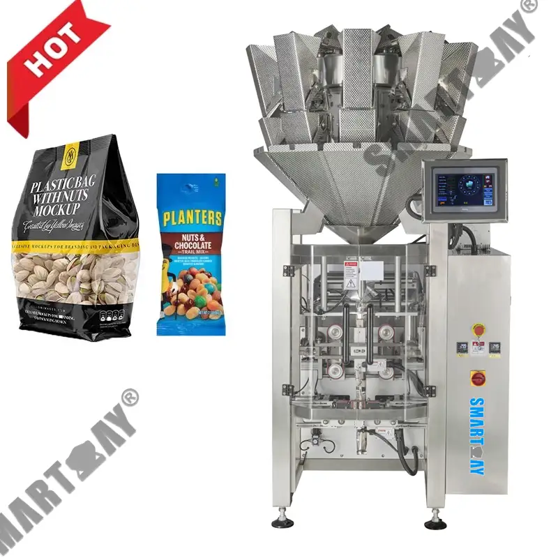 Automatický vícehlavý vertikální balicí stroj na vážení dusíkatých zrn banánových lupínků s 10 hlavami 1