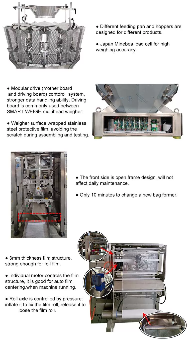 Автоматты көпбасты 10 бас азот дәнінің банан чиптерін өлшеуге арналған тік орау машинасы 7
