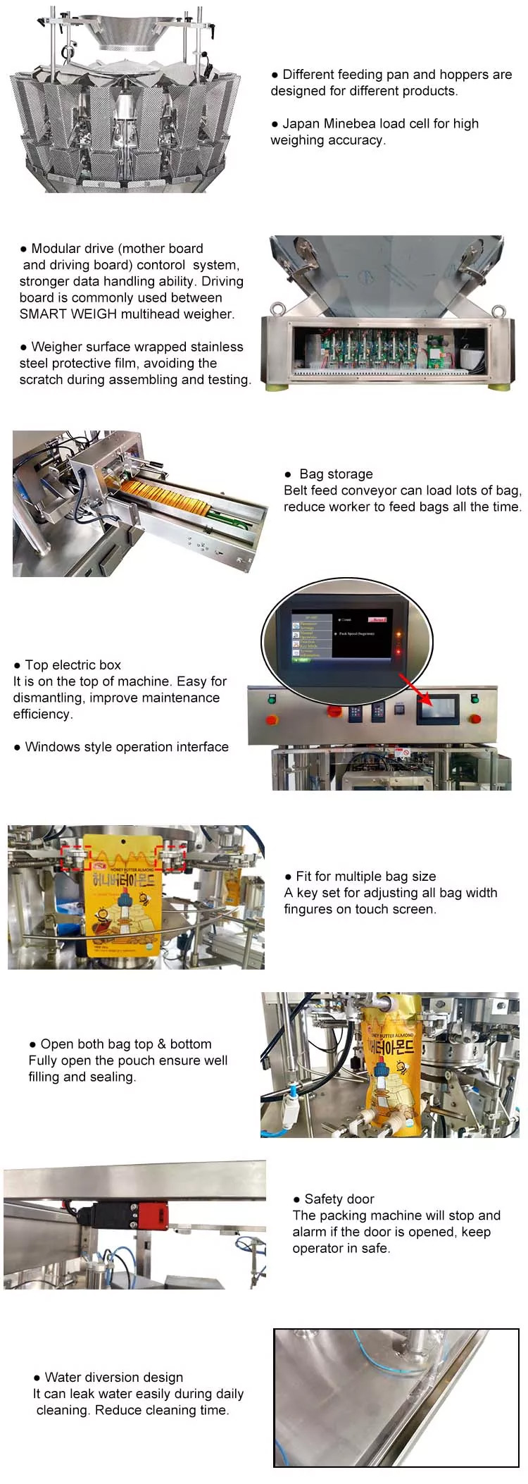 Automatic doypack bag nachos packing machine chunky products seaweed crisps laver nori chips packaging machine 6