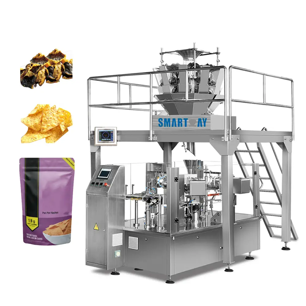 Automatic doypack bag nachos packing machine chunky products seaweed crisps laver nori chips packaging machine 1