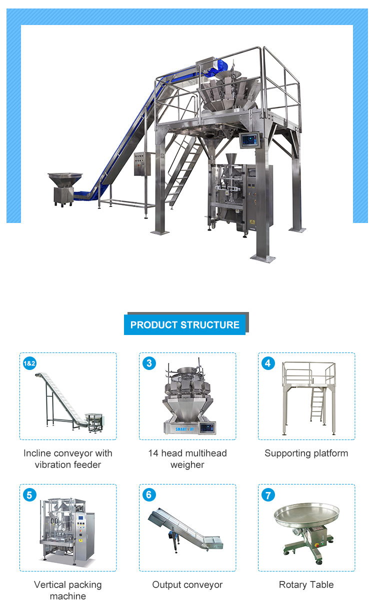 Fully Automatic weighing filling sealing peanut vertical packaging machine green bean VFFS packing machine for nuts 8
