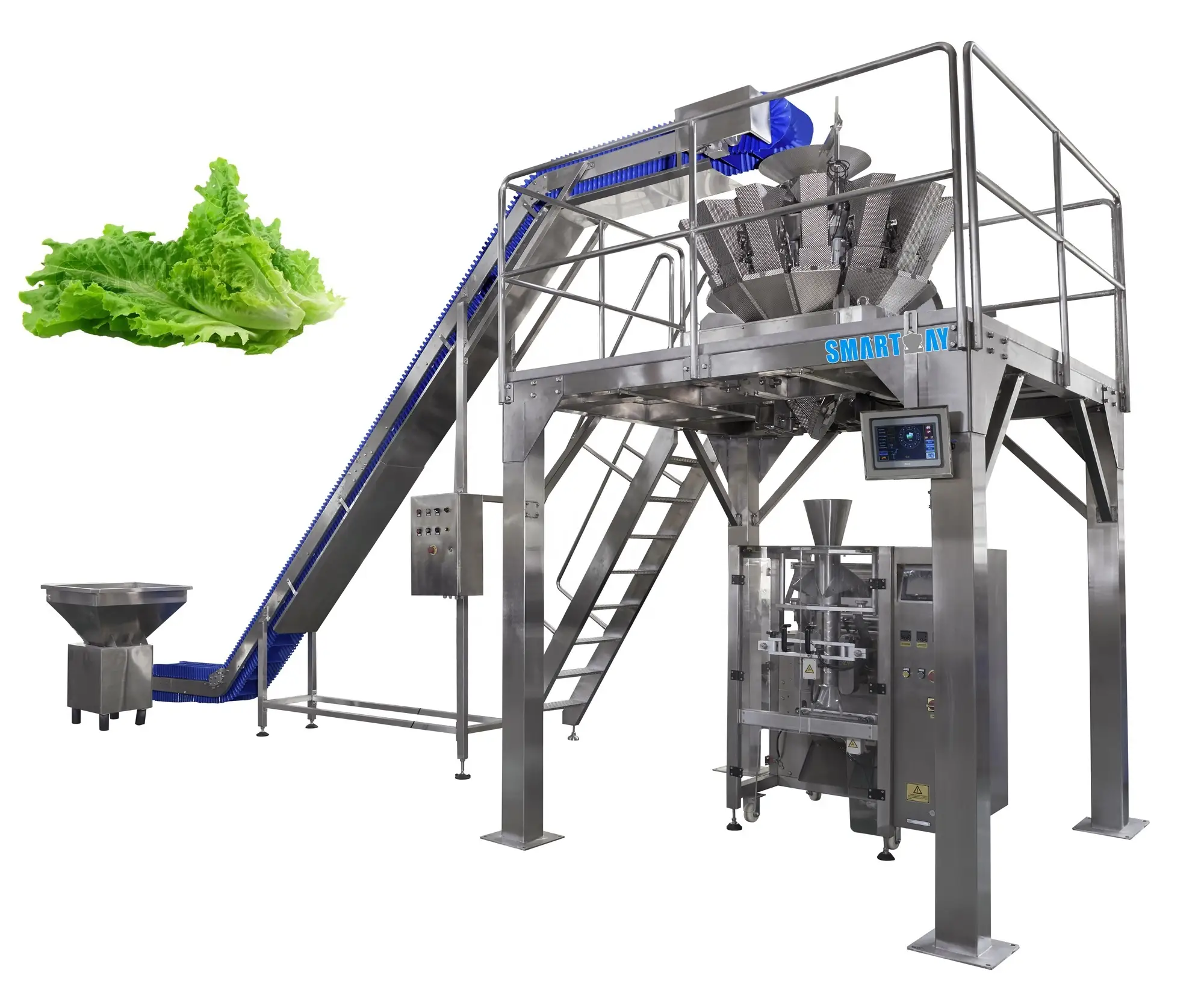 Reasonable price lettuce vertical packing machine with multihead weigher 1