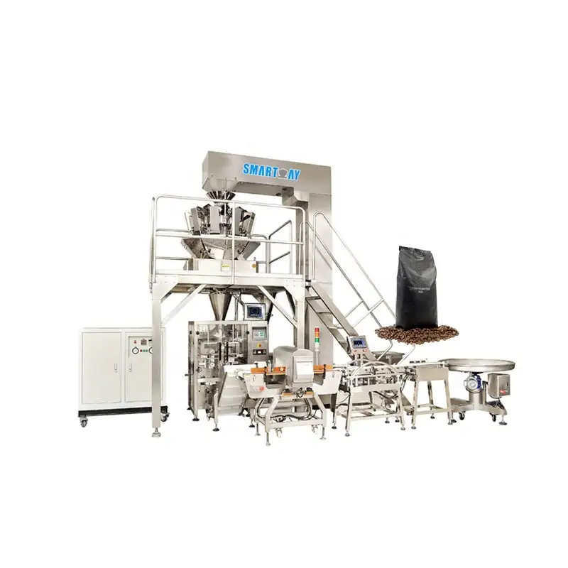 เครื่องบรรจุเมล็ดกาแฟอัตโนมัติแบบแนวตั้ง (Vertical Form Fill Seal Line Automatic Coffee Bean Packaging Machine) 1