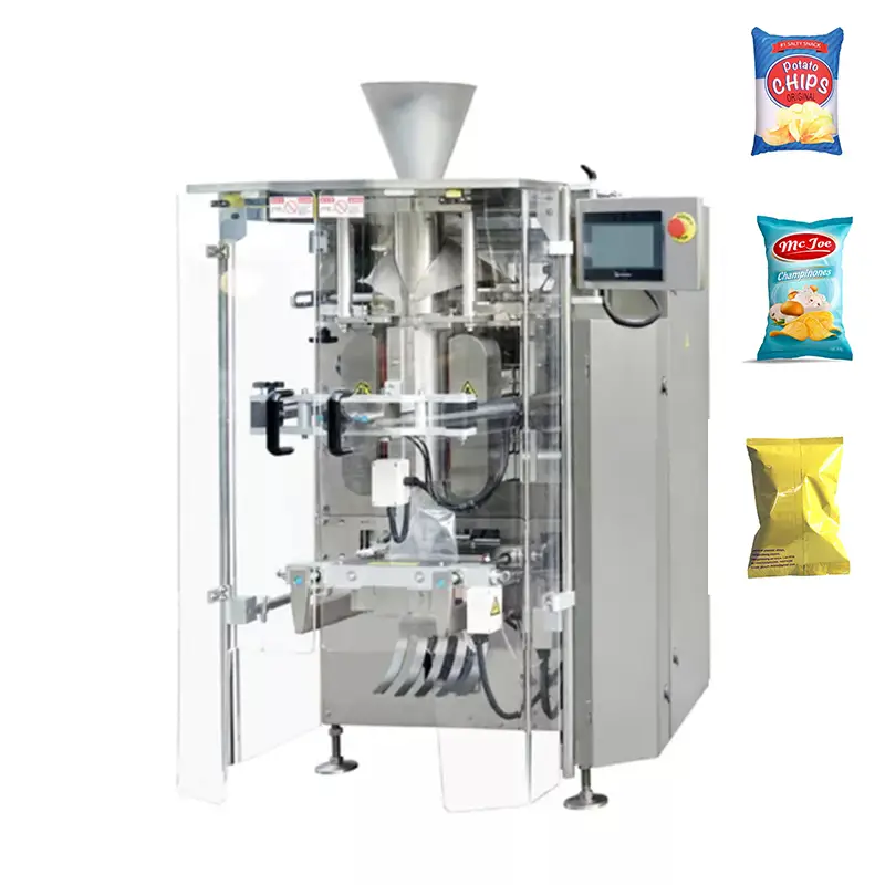 Peiriant pacio bisgedi fertigol llenwi aml-swyddogaeth gwneuthurwr peiriant pecynnu sglodion tatws gyda chyfuniad wei 1