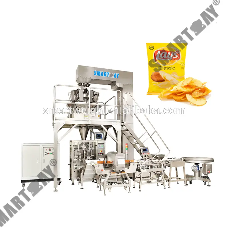 Аўтаматычная машына для ўпакоўкі бульбяных чыпсаў для азотных падушачных пакетаў 1