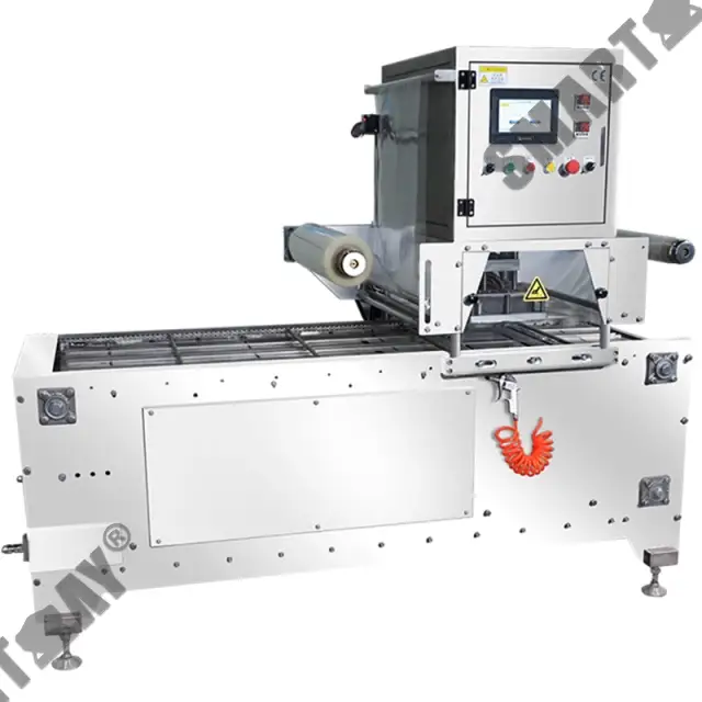 Mesin Segel Linier Baki Plastik Bungkus Otomatis Pikeun pangsit biskuit kadaharan ti laut jsb. 1