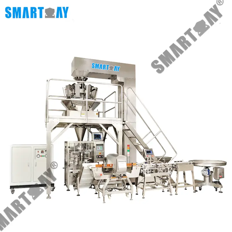 Лінія аўтаматычнай упакоўкі сухафруктаў/арэхаў у чатыры пакеты Smart Weigh 1