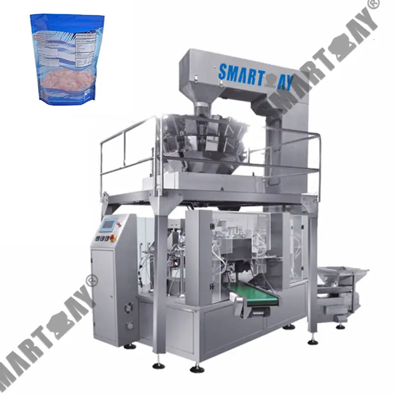 سمندری غذا کے لیے پری میڈ بیگ نمکین مچھلی کی پیکنگ مشین کے لیے منجمد کیکڑے پیکنگ مشین کا وزن کرنے والی اعلی کارکردگی 1