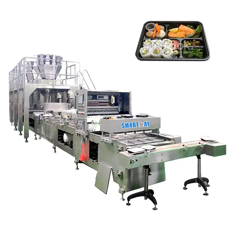 Janari prest dagoen janari-kutxa bazkaria arroza saltxitxa bero-zigilatzeko erretilua ontziratzeko makina 1