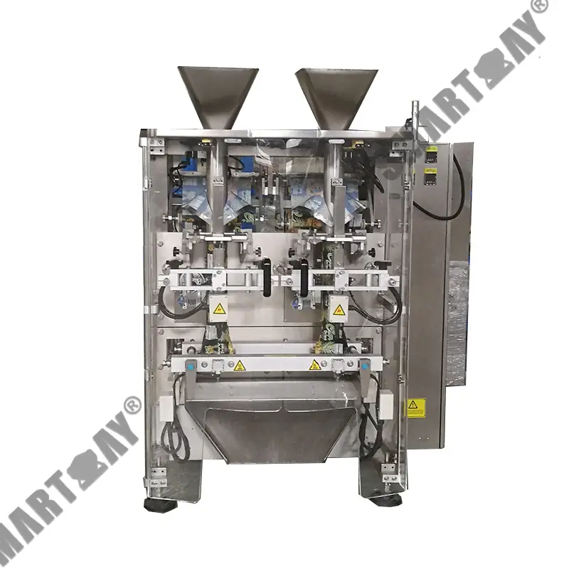 သရေစာချစ်ပ်များအတွက် မြန်နှုန်းမြင့် twins bagger နှစ်လိုင်းဒေါင်လိုက် granule အိတ်ထုပ်ပိုးစက် 1