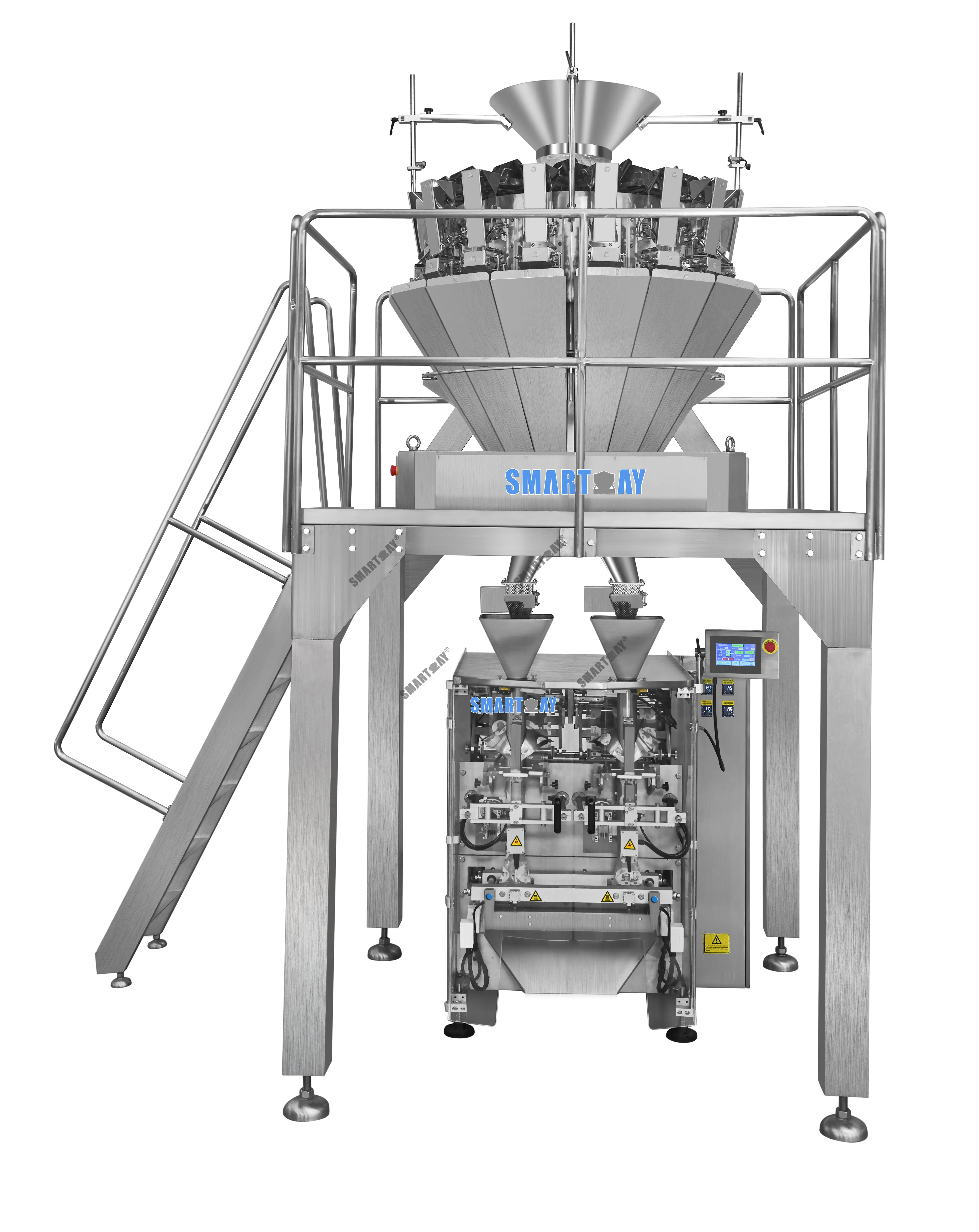 Timbangan multihead memori 16 sirah kalayan harga mesin pengemas keripik kentang segel eusian bentuk vertikal kembar 1