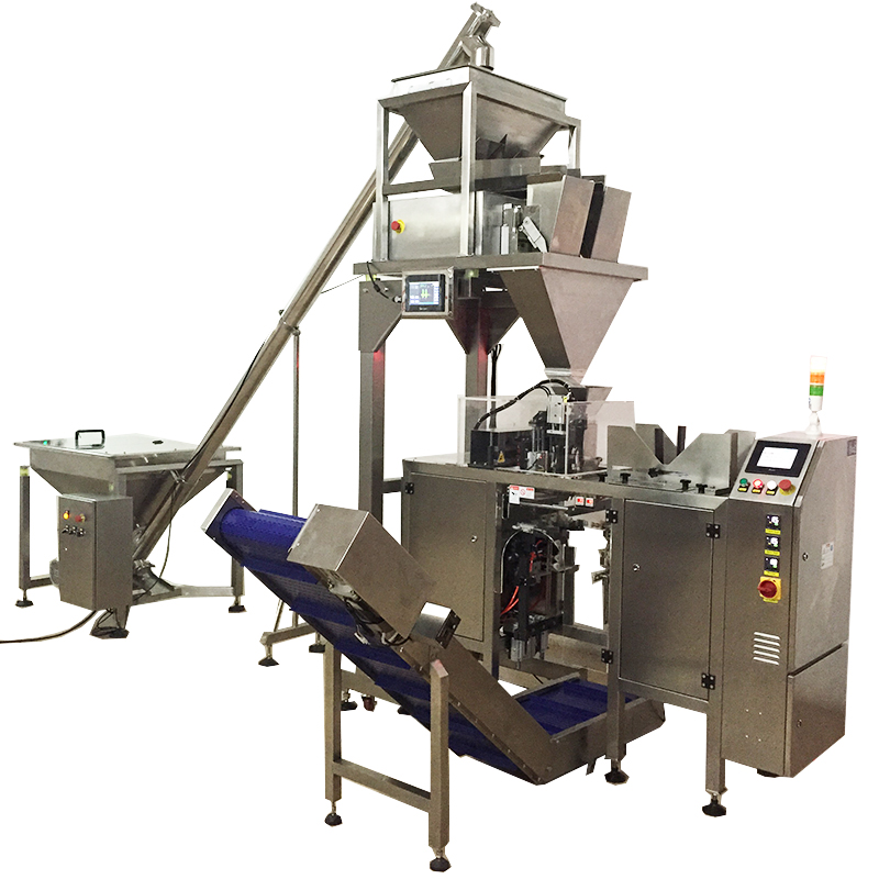 2 boshli chiziqli tarozi oq taneli shakar mini doypack bitta stantsiyali oldindan tayyorlangan sumka qadoqlash mashinasi 9