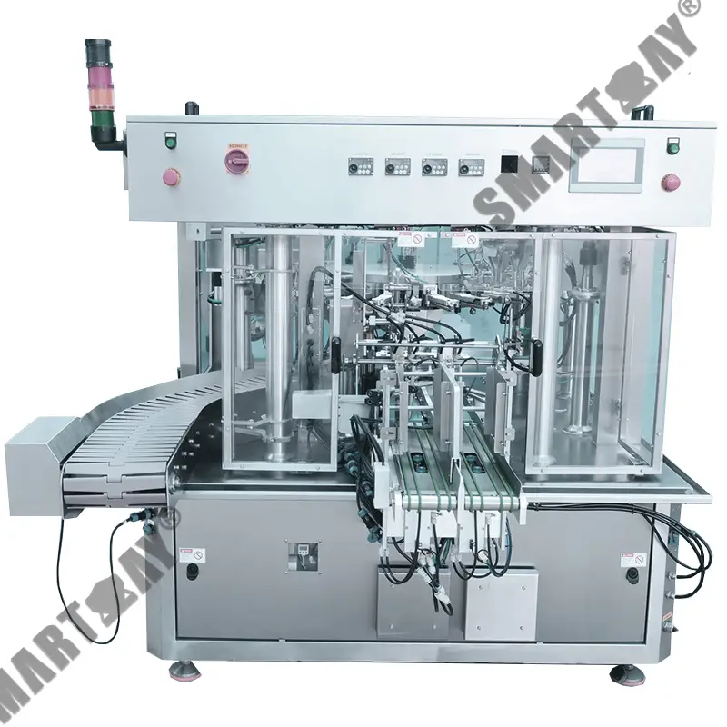 Автоматтык 8 станциядан жасалган алдын ала жасалган сыдырма мини-дойпак баштыкчасы катуу тамак-аш үчүн берилген стилдеги таңгактоочу машина 1