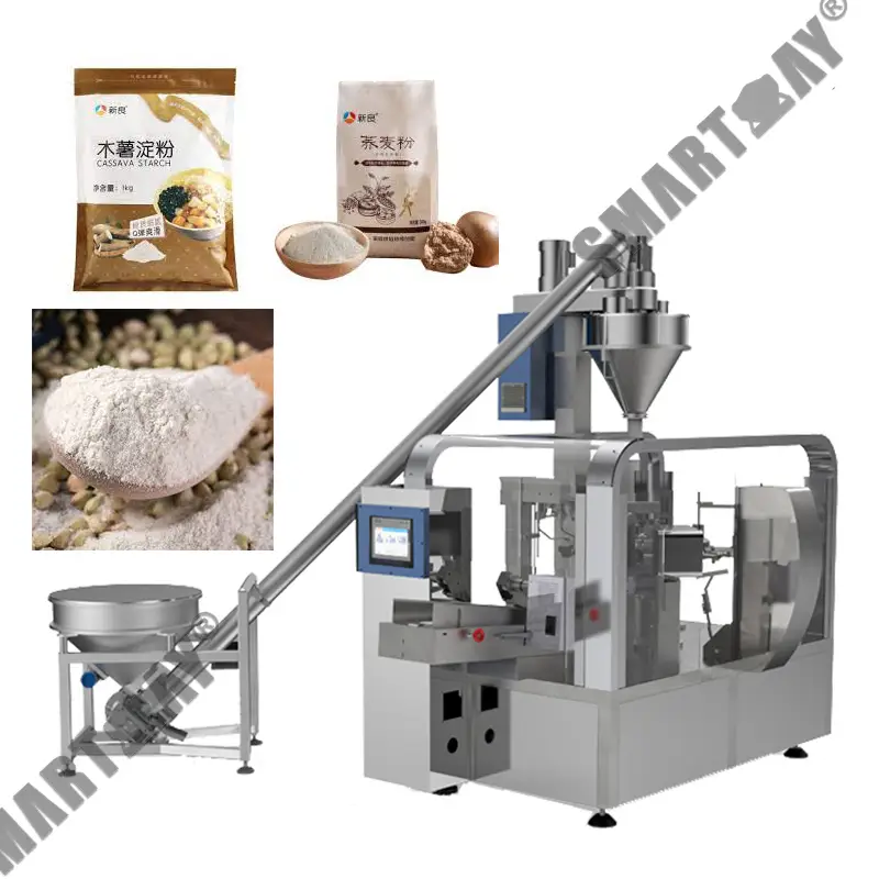 دستگاه بسته بندی آرد کاساوا نشاسته گندم سیاه با وزن بالا و دقت بالا برای کیسه آماده 1