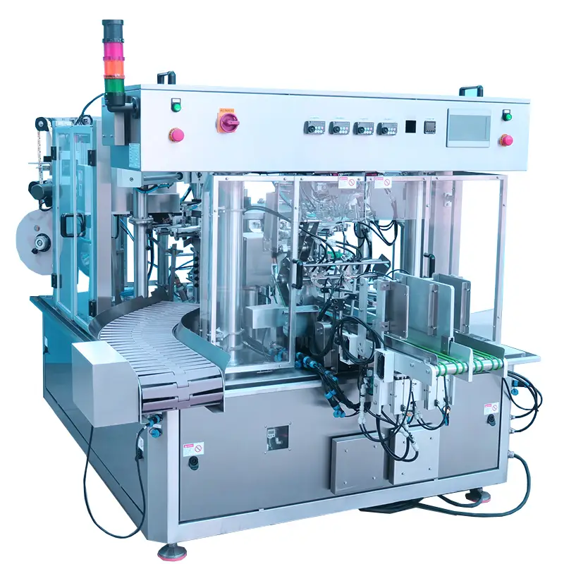 دستگاه بسته بندی دوار کیسه ای پر کننده دوتایی برای تنقلات فست فود غذای حیوانات خانگی 1