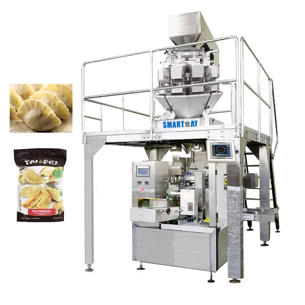 Автоматска машина за полнење со мерење, замрзната кнедла, машина за пакување пелмени, самоса, равиоли за претходно обликувана кесичка 1