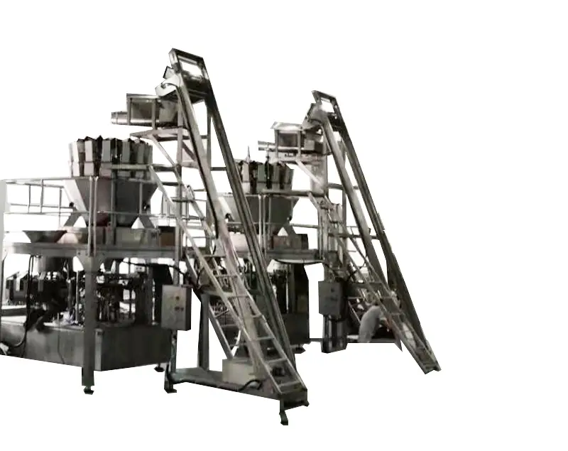 14 heads multihead weigher vacumn rotary filling machine for frozen vegetable salad 1