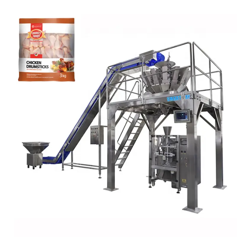 Factory Price weighing sealling filling vertical frozen pork packing machine chicken legs package machine for meatballs 1